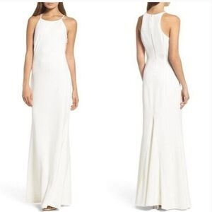 NWT LULUS Contrast Side Trumpet Gown Dress size Large blush pink